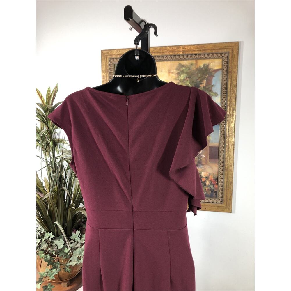 Woosea Women’s Maxi Dress Size M Burgundy Ruffle Sleeve Formal Evening Gown - Picture 6 of 11